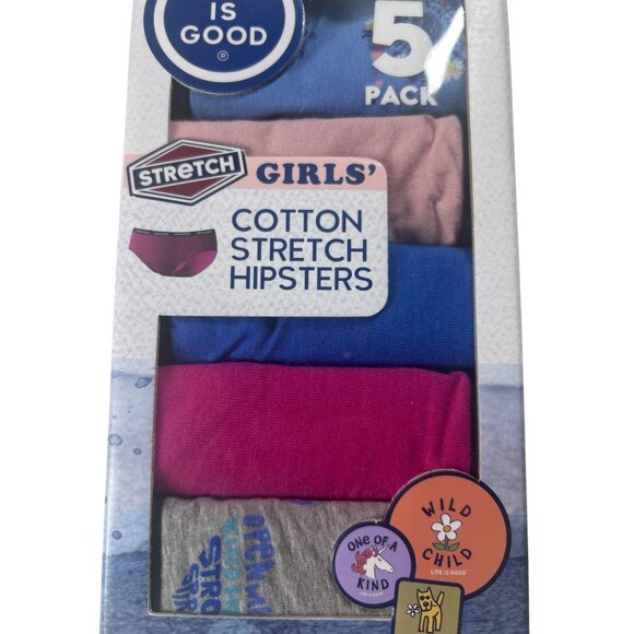 Life Is Good‎ Hipsters Girls Size Large Cotton Stretch 5-Pack New - Picture 2 of 7